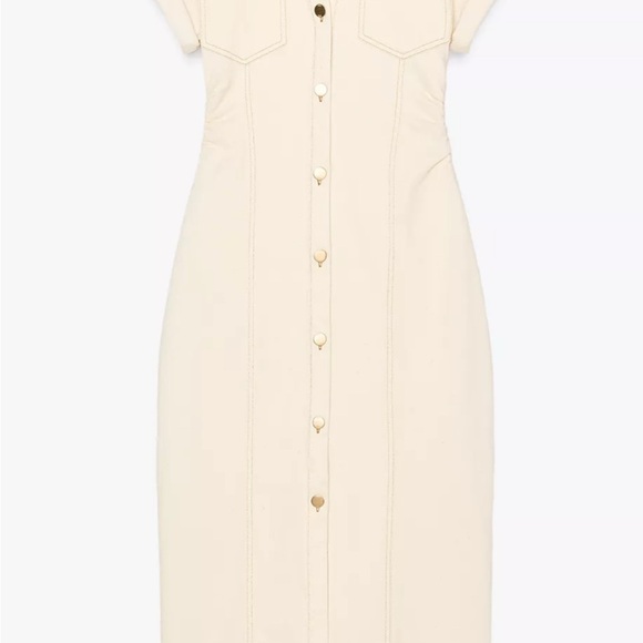 NWT Zara Denim Midi Dress - Picture 3 of 3